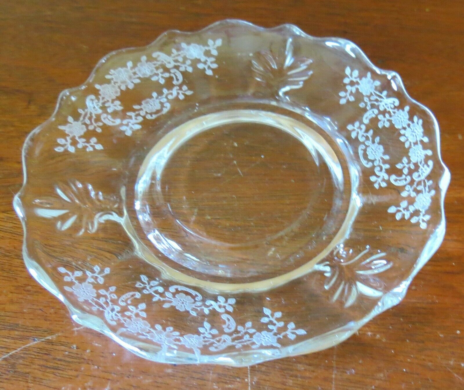 Fostoria Meadow Rose On Baroque Clear 5 ½” Saucer(s)
