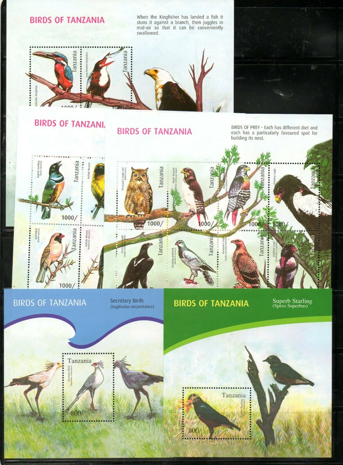 Tanzania, 2012,  Birds Of Tanzania 2m/s+3s/s ,mnh