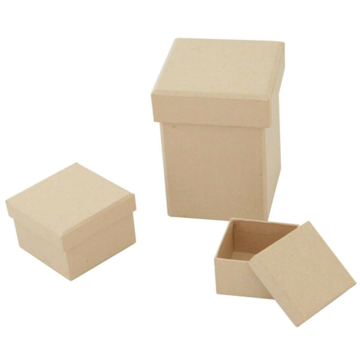 Papier Mache Square Box, 3/pkg., Small