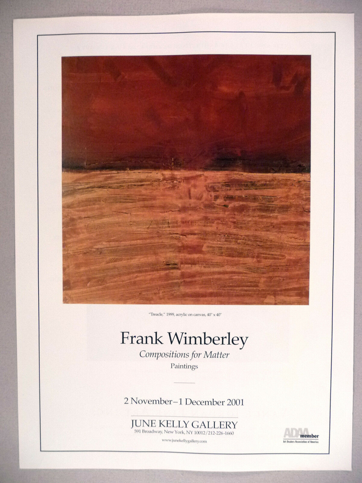 Frank Wimberley Art Gallery Exhibit Print Ad -  2001
