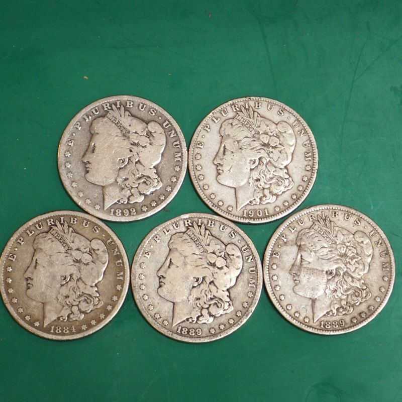 1878-1904 Morgan Silver Dollar Culls Pre-1921 Mix Dates Lot Of 5 Coins