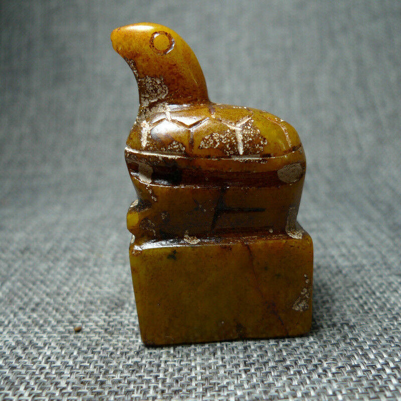 Exquisite Chinese Jadeware Hand-carved Jade Tortoise Seal4215