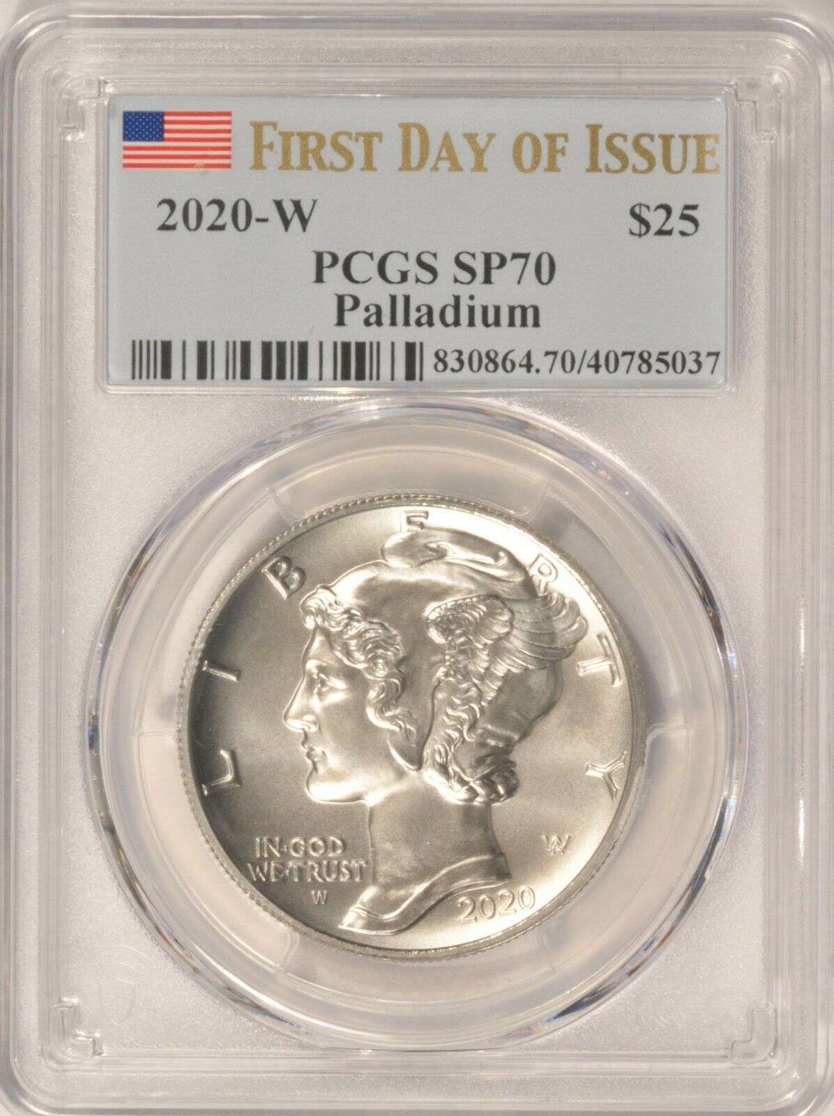 2020-w $25 Palladium Eagle Burnished Pcgs Pr70 First Day Of Issue