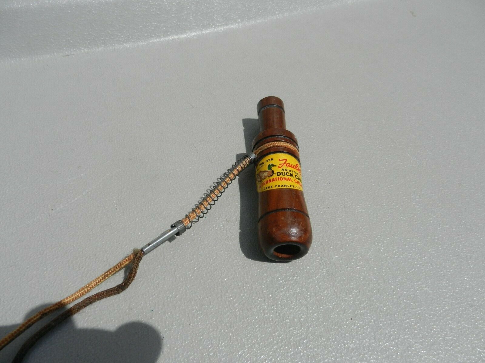 Vintage Faulk's Duck Call Model Wa-33 A With Lanyard 4 3/4" Long Wood Used